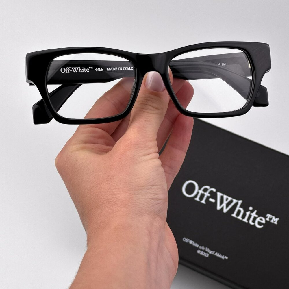 Off-White STYLE 7E Men Eyeglasses Black Square Frame | Model OERJ07E 1000